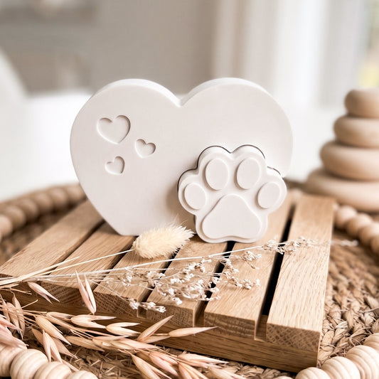 Silikonform Herz mit Pfote - Pfotenliebe Tierliebe Hund Katze - SF-2208
