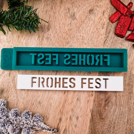 Silikonform Klötzchen Frohes Fest - Weihnachten - Klötzchen Gießform - SF-2125
