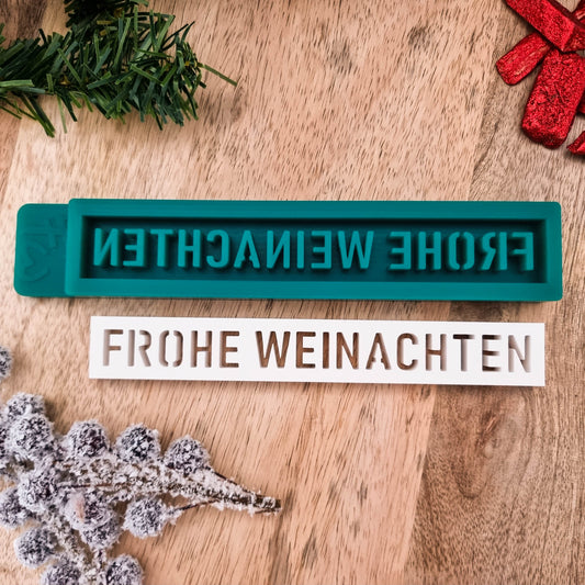 Silikonform Klötzchen Frohe Weihnachten - Winter -  Klötzchen Gießform - SF-2124