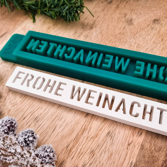 Silikonform Klötzchen Frohe Weihnachten - Winter -  Klötzchen Gießform - SF-2124