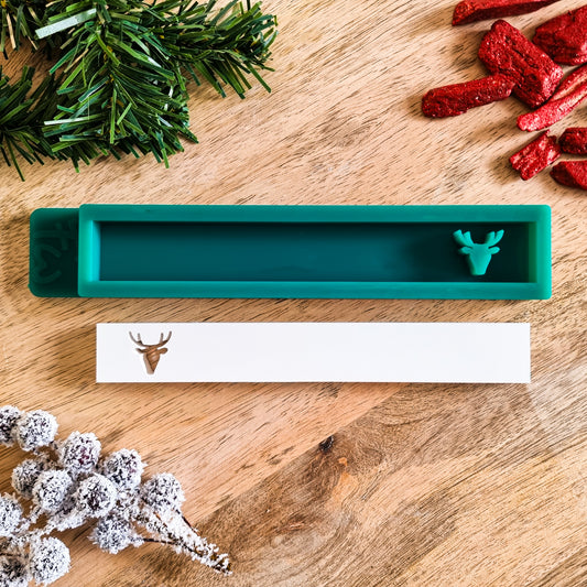 Silikonform Klötzchen Rentier - Weihnachten Winter Rentierkopf - Klötzchen Gießform - SF-2133