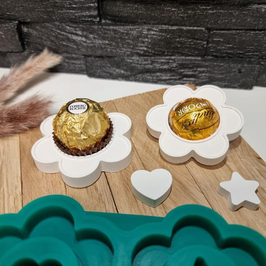 Silikonform Blume für Schokokugel - Gastgeschenk mit Schokolade - SF-2041
