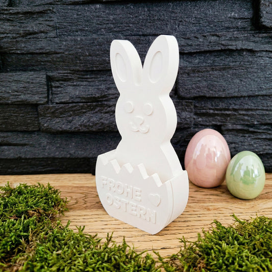 Silikonform Hase mit Öffnung - Osterhase Tasche Frohe Ostern - SF-2146