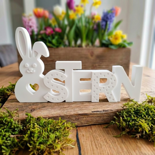 Silikonform Schriftzug Ostern mit Osterhase - SF-2163