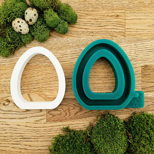 Silikonform Osterei Rahmen - Ostern Osterei mit Loch Kontur - SF-2141