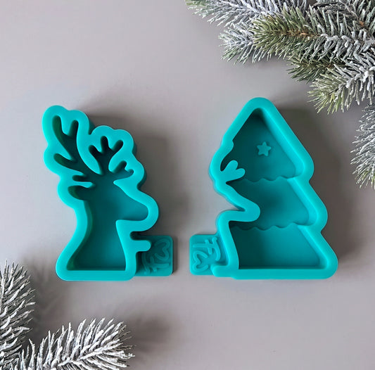 Silikonform Tannenbaum mit Rentier - Weihnachten Winter - SF-2209