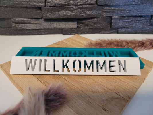 Silikonform Klötzchen Willkommen - Haus Familie - Klötzchen Gießform - SF-2076