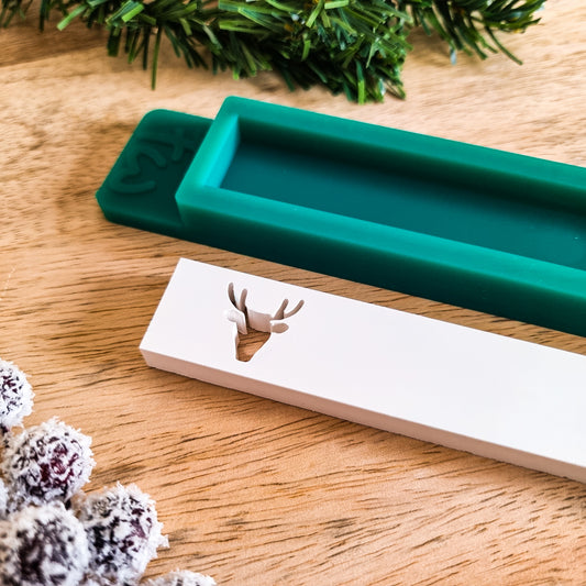 Silikonform Klötzchen Rentier - Weihnachten Winter Rentierkopf - Klötzchen Gießform - SF-2133