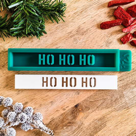 Silikonform Klötzchen HO HO HO - Weihnachten Winter Weihnachtsmann - Klötzchen Gießform - SF-2129