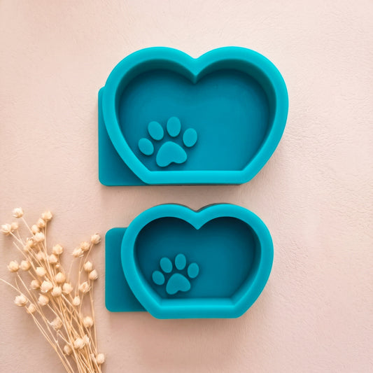 Silikonform Herz mit Pfote - Pfotenliebe Tierliebe Hund Katze - SF-2073